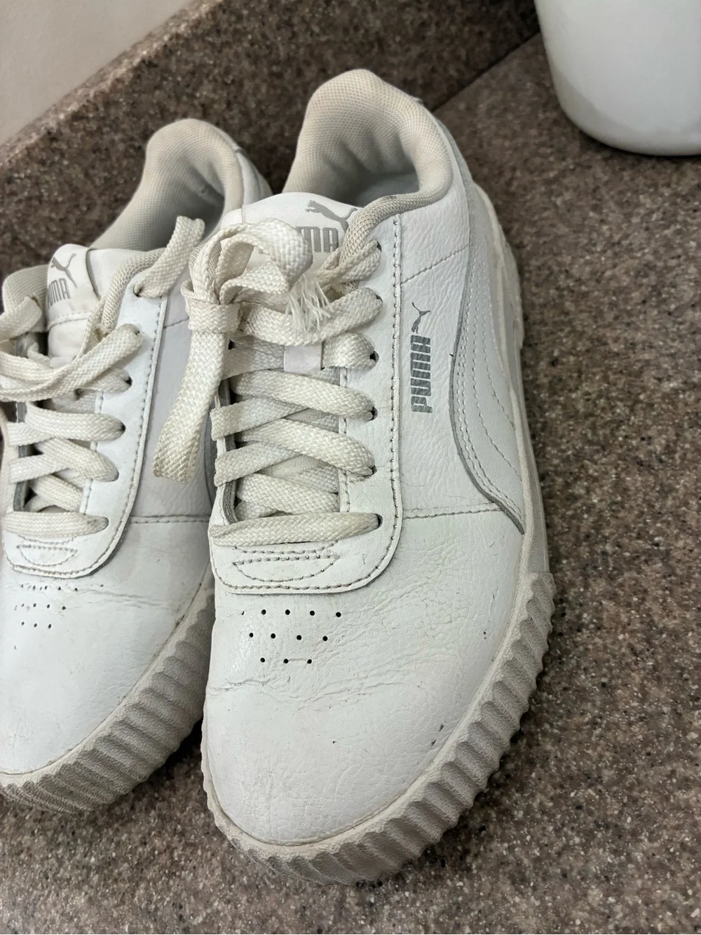 Puma Women's Off-White Low-Top Platform Sneakers